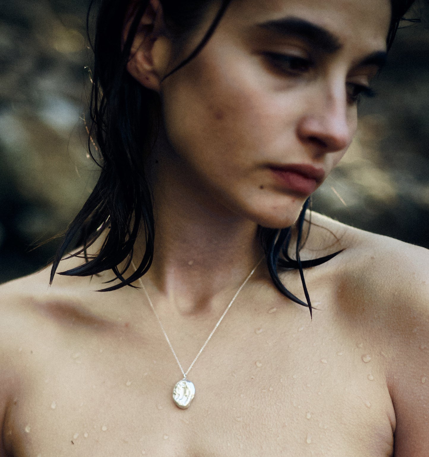 FAVA necklace - aguamarga