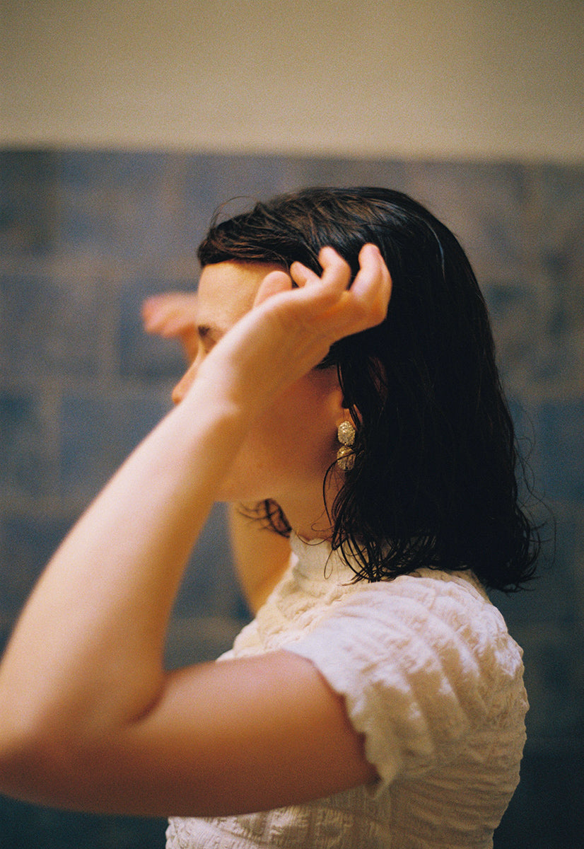 MINI FIORI earrings - aguamarga