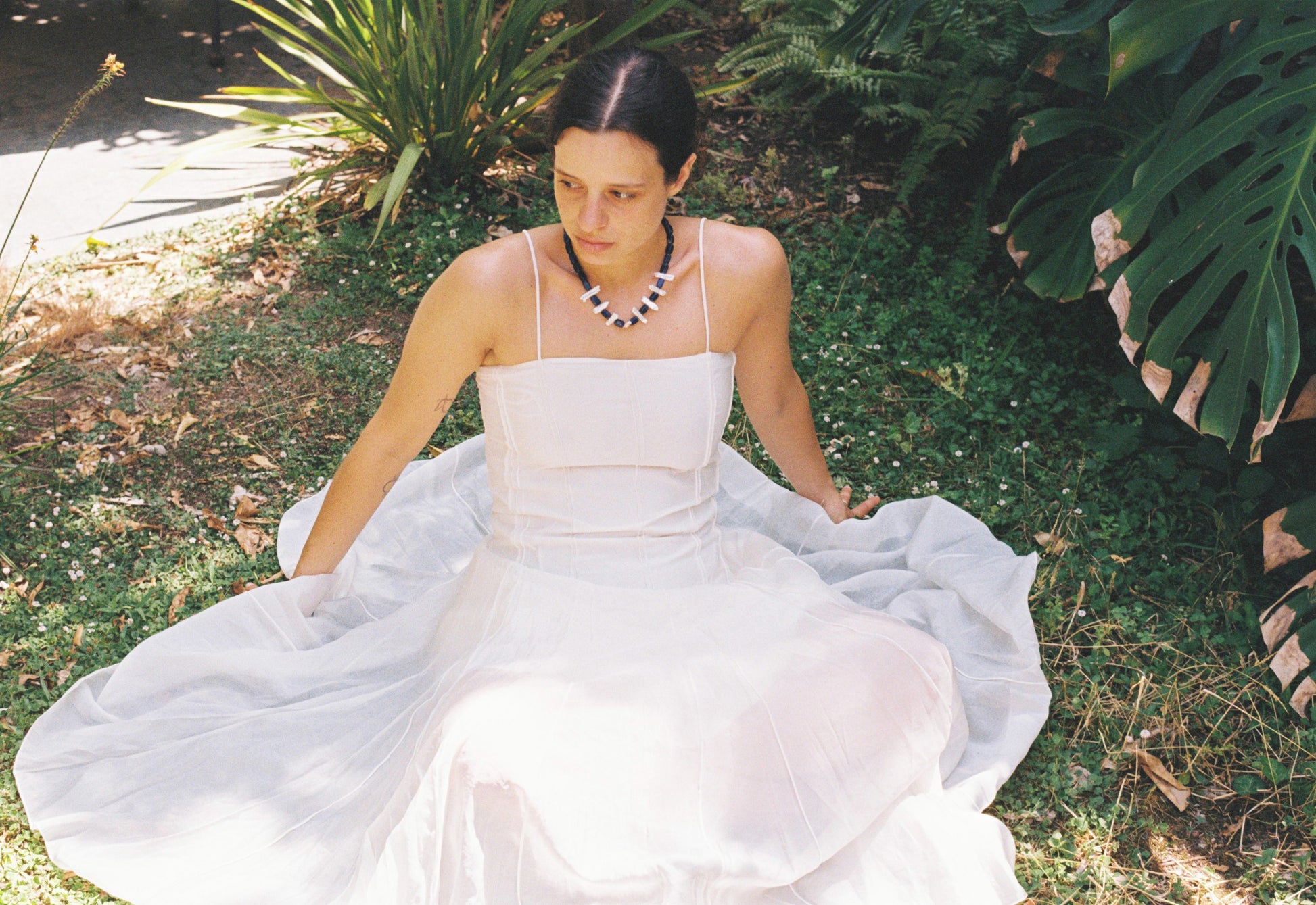 Night in the Forest Necklace with sodalite stones, pearls and recycled silver