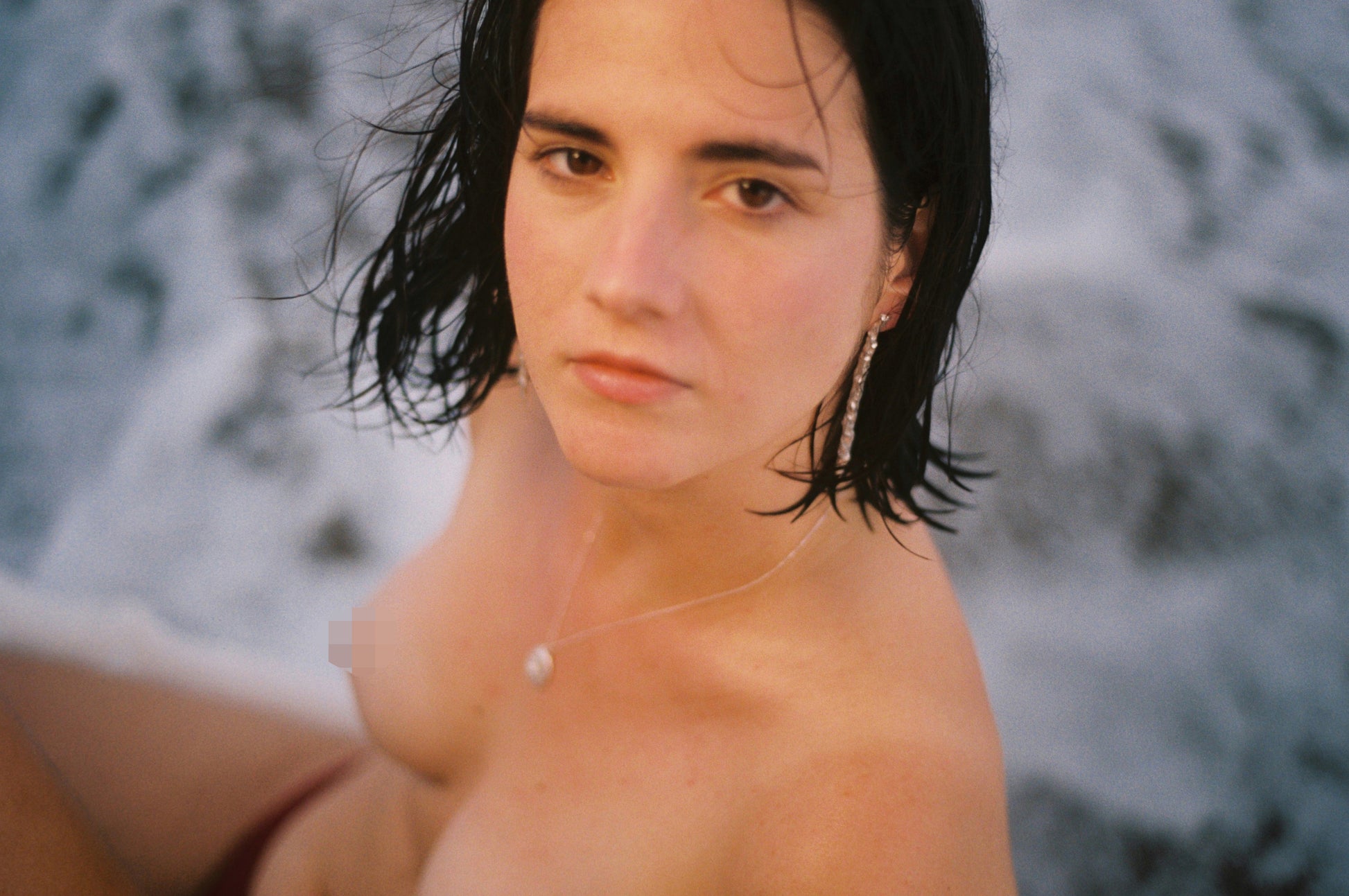 PALMERA earrings - aguamarga