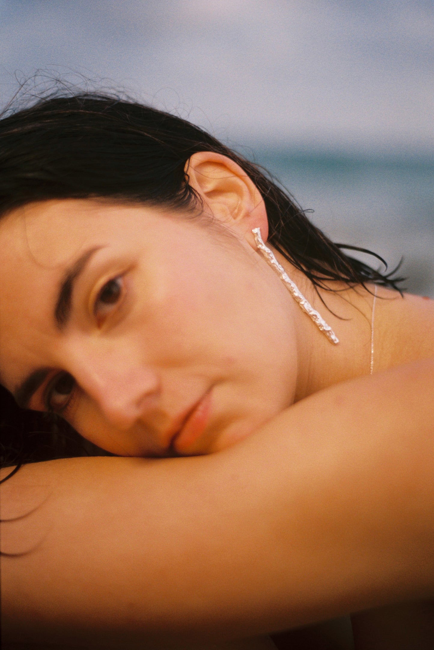 PALMERA earrings - aguamarga