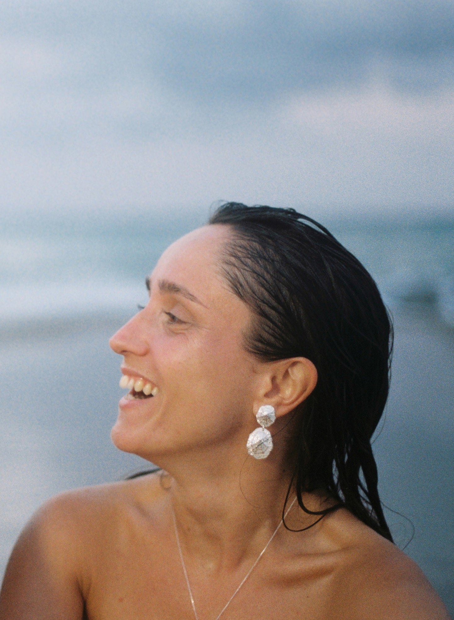 SHORT EGEO earrings - aguamarga