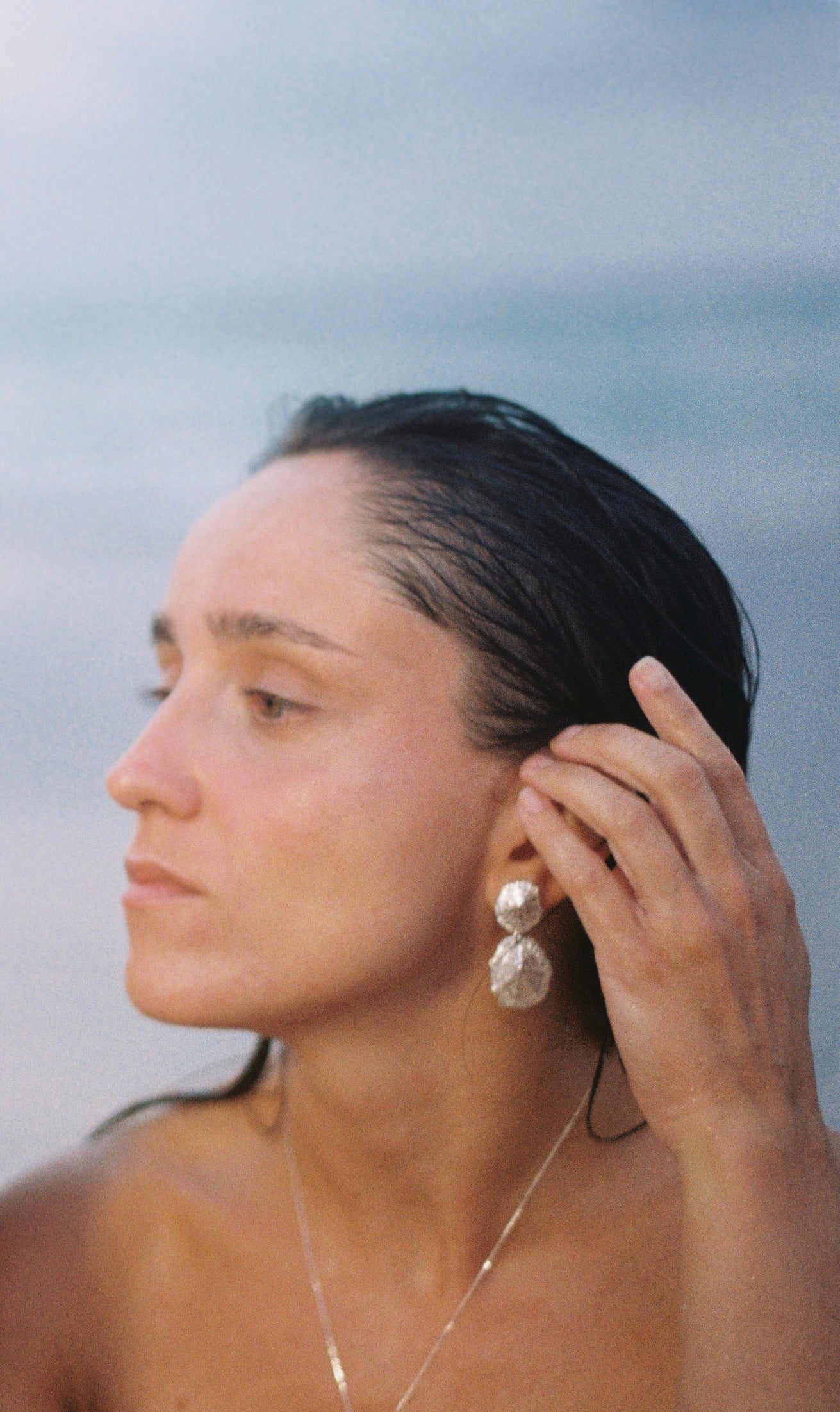 SHORT EGEO earrings - aguamarga