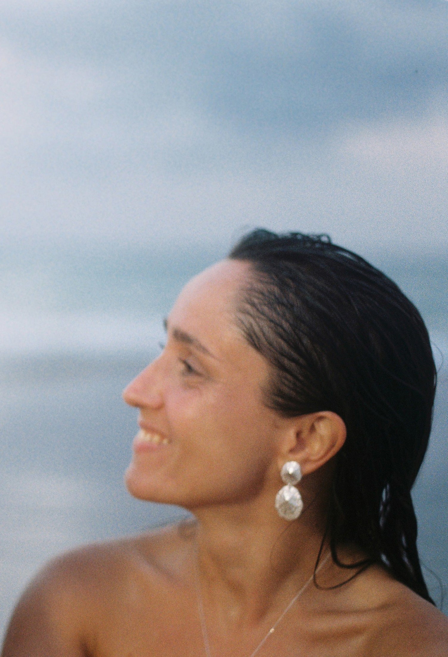 SHORT EGEO earrings - aguamarga