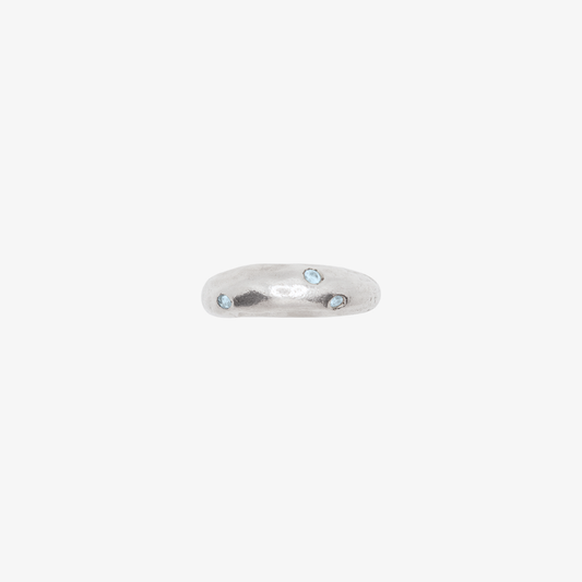 Forest Ring made of recycled silver with an organic and handmade finish