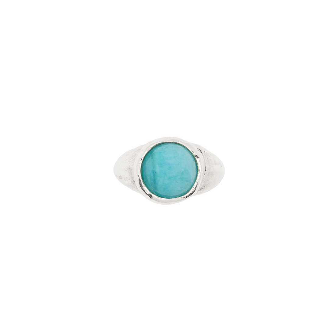 Garden ring in silver with amazonite stone by Aguamarga Studio